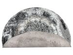 Machine Made Grey Round Carpet