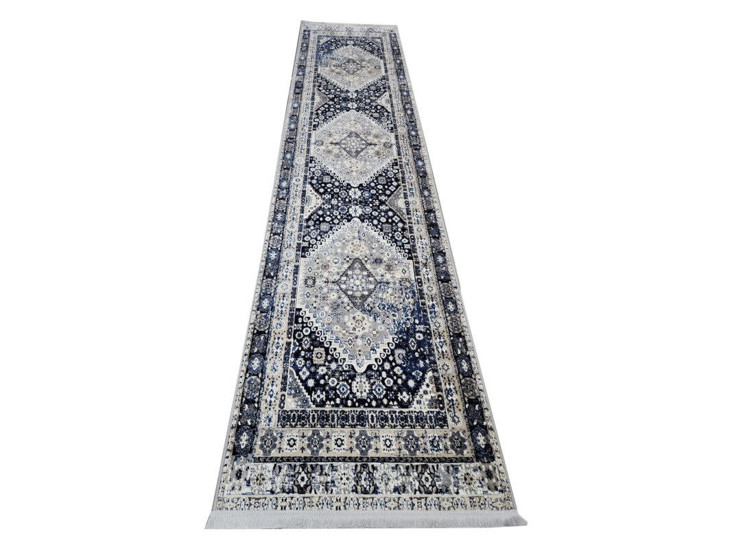 4 meter Grey and navy Runner