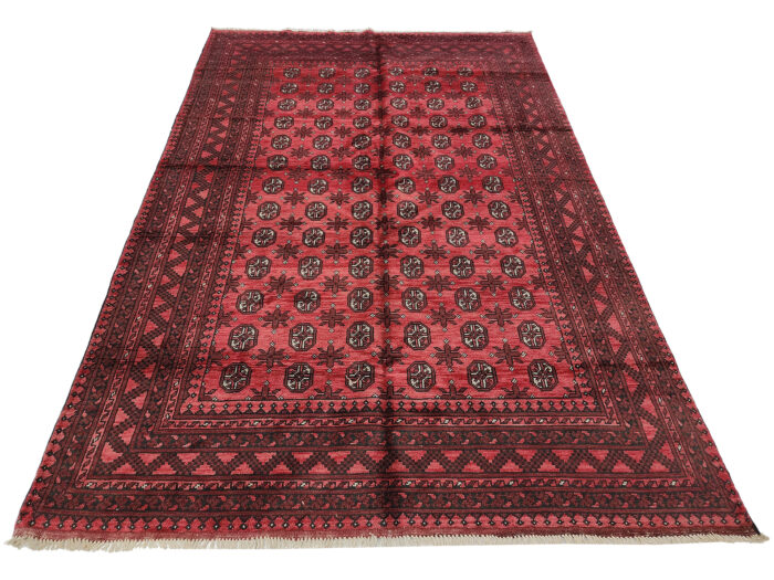 Red Afghan Handmade Rug