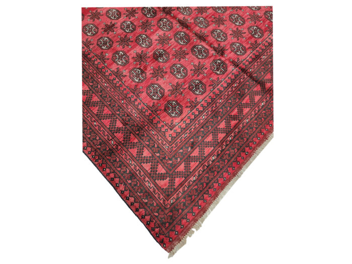 Red Afghan Handmade Rug